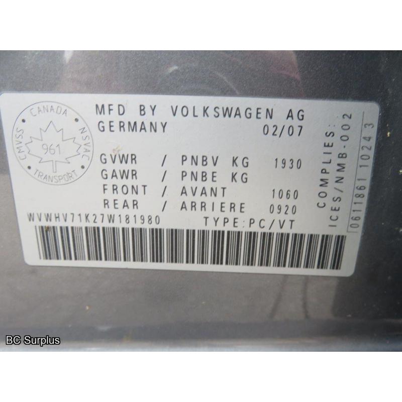 Q-1004: 2007 Volkswagen GTI Hatchback – 327087 kms