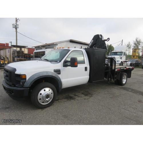 Q-1013: 2009 Ford F550 XL SD 4x4 with Hiab 060 Crane – 138840 kms