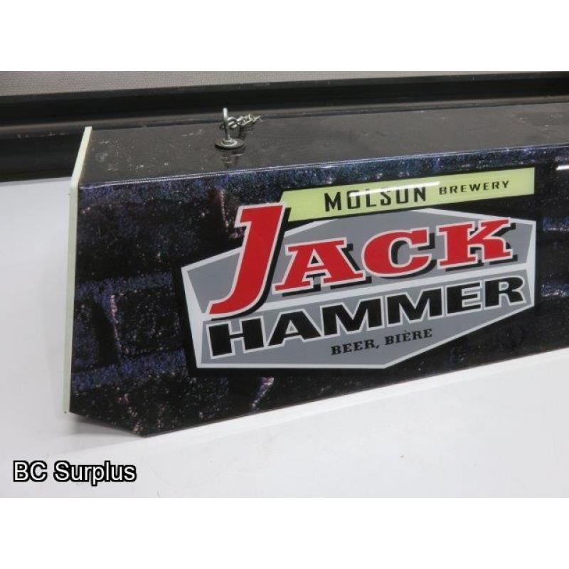 Q-547: Molson Brewery Jack Hammer Bar Light – Chipped