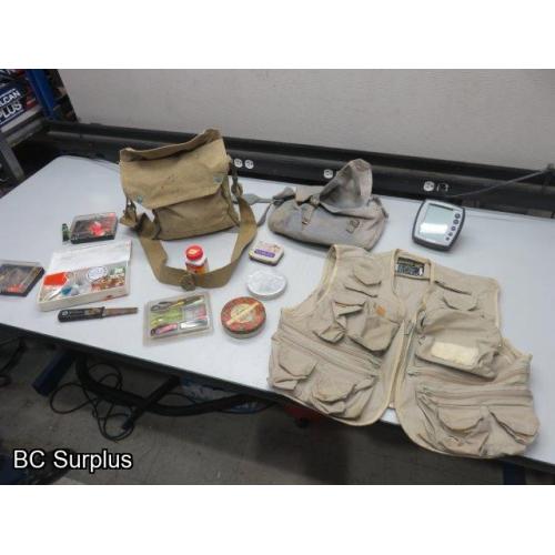 Q-86: Fishing Supplies; Vest; Fish Finder – 1 Lot