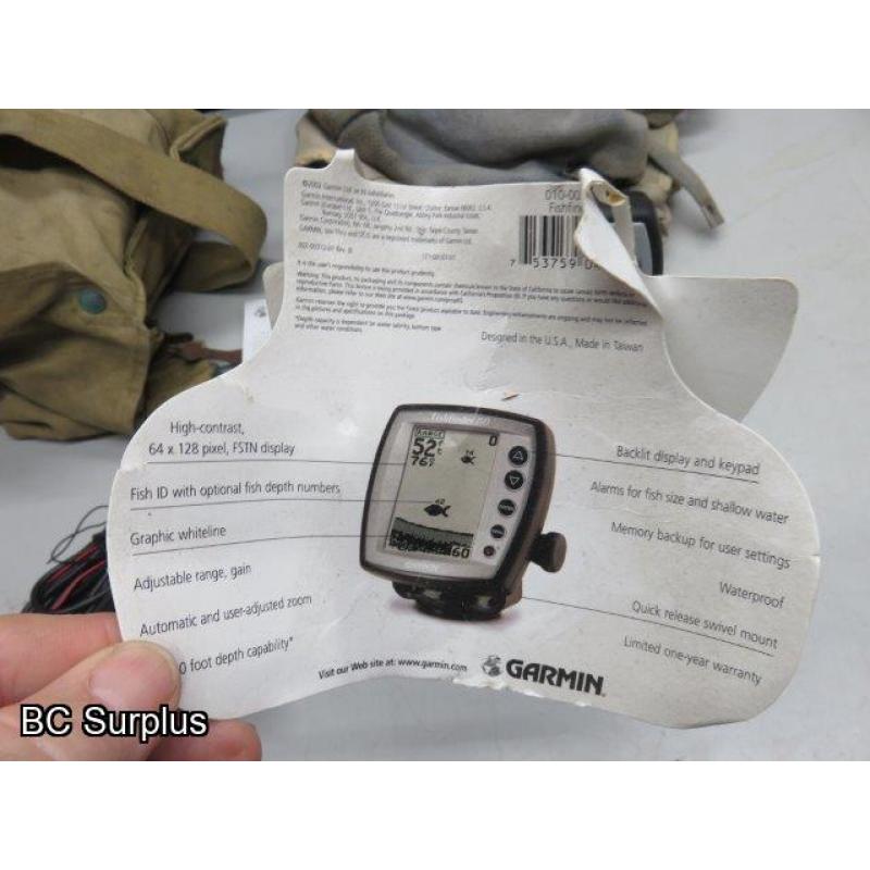 Q-86: Fishing Supplies; Vest; Fish Finder – 1 Lot