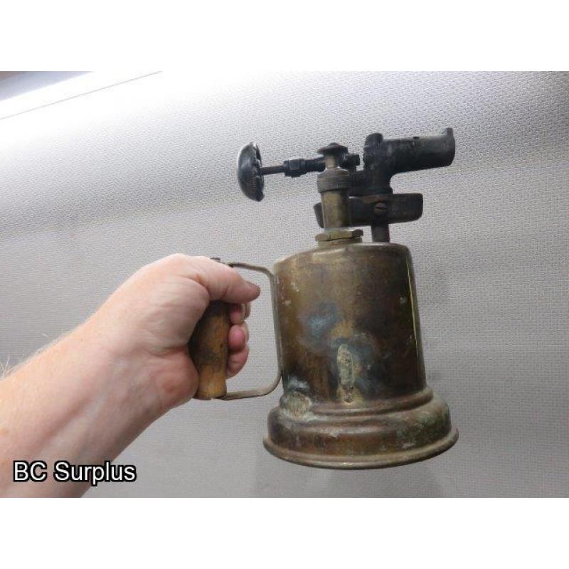 Q-69: Vintage Brass Blow Torches – 3 Items