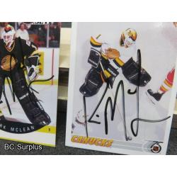 Q-10: Autographed Kirk McLean Hockey Cards – 2 Items