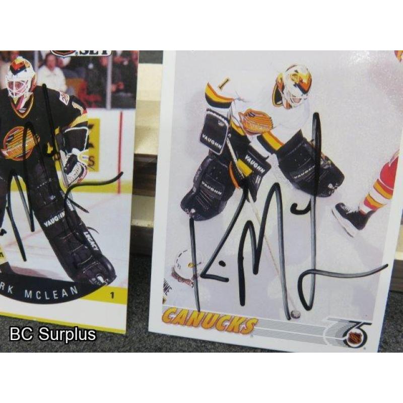 Q-10: Autographed Kirk McLean Hockey Cards – 2 Items