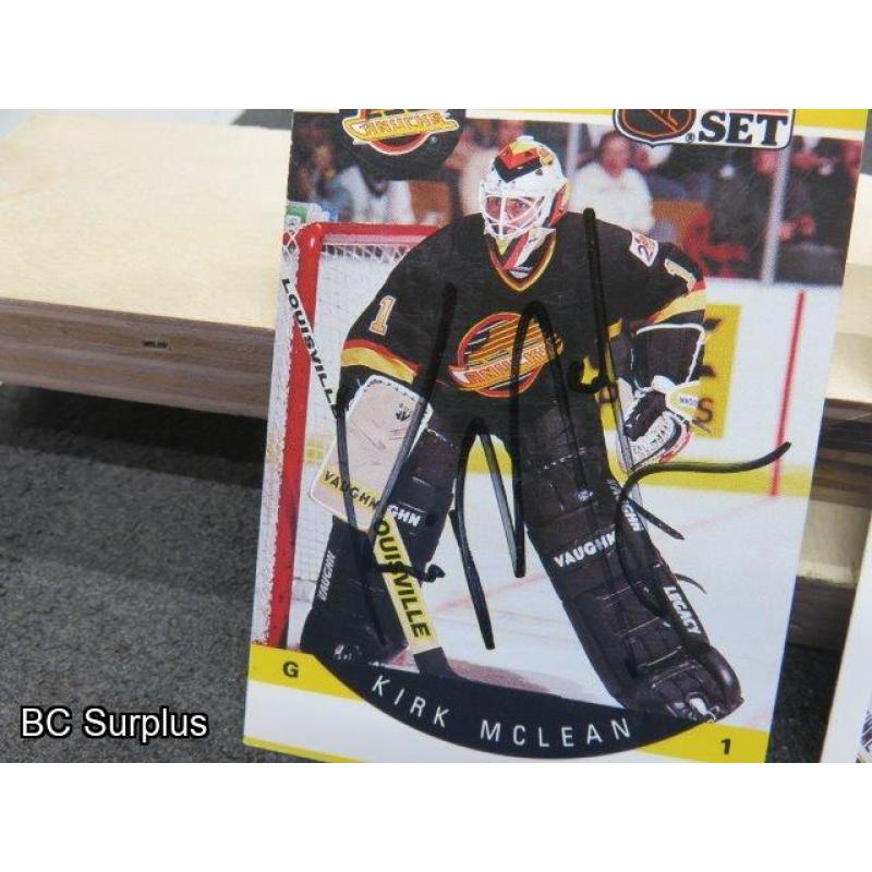 Q-10: Autographed Kirk McLean Hockey Cards – 2 Items