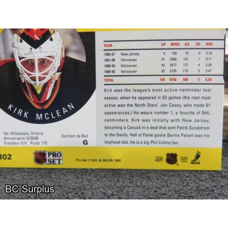 Q-10: Autographed Kirk McLean Hockey Cards – 2 Items