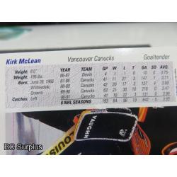 Q-10: Autographed Kirk McLean Hockey Cards – 2 Items