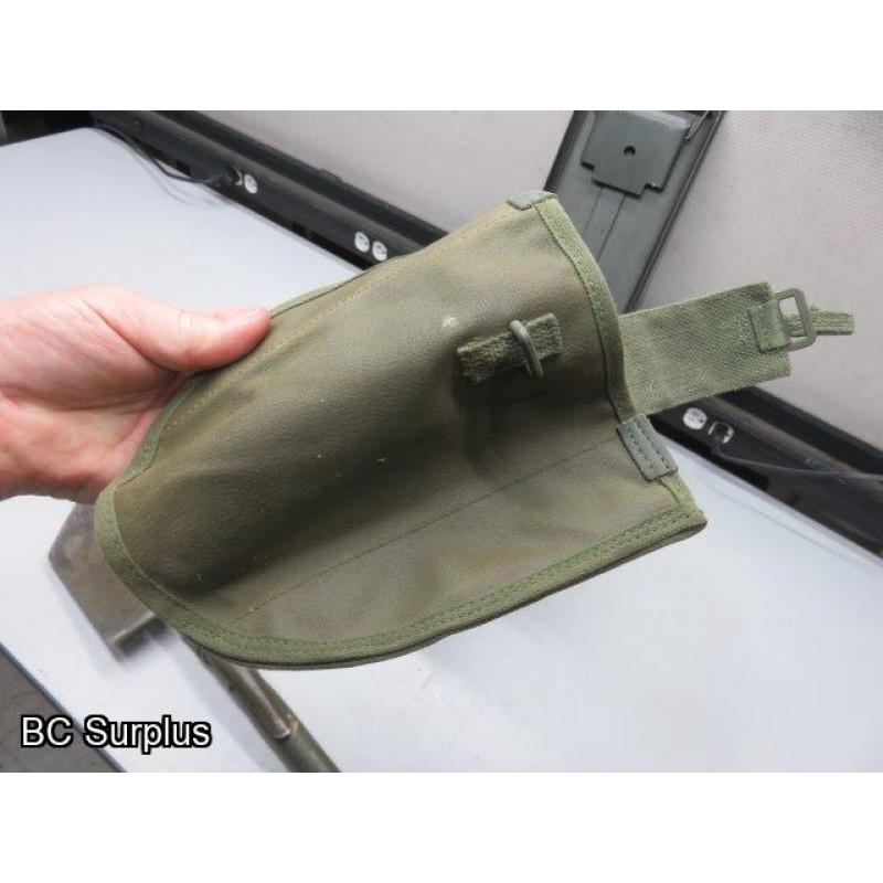 Q-83: Ammo Box; Folding Shovel; Tins – 1 Lot