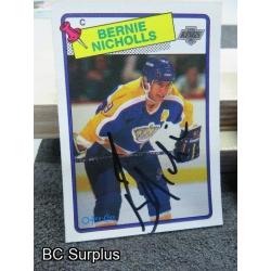 Q-13: Autographed Bernie Nicholls Hockey Cards – 4 Items