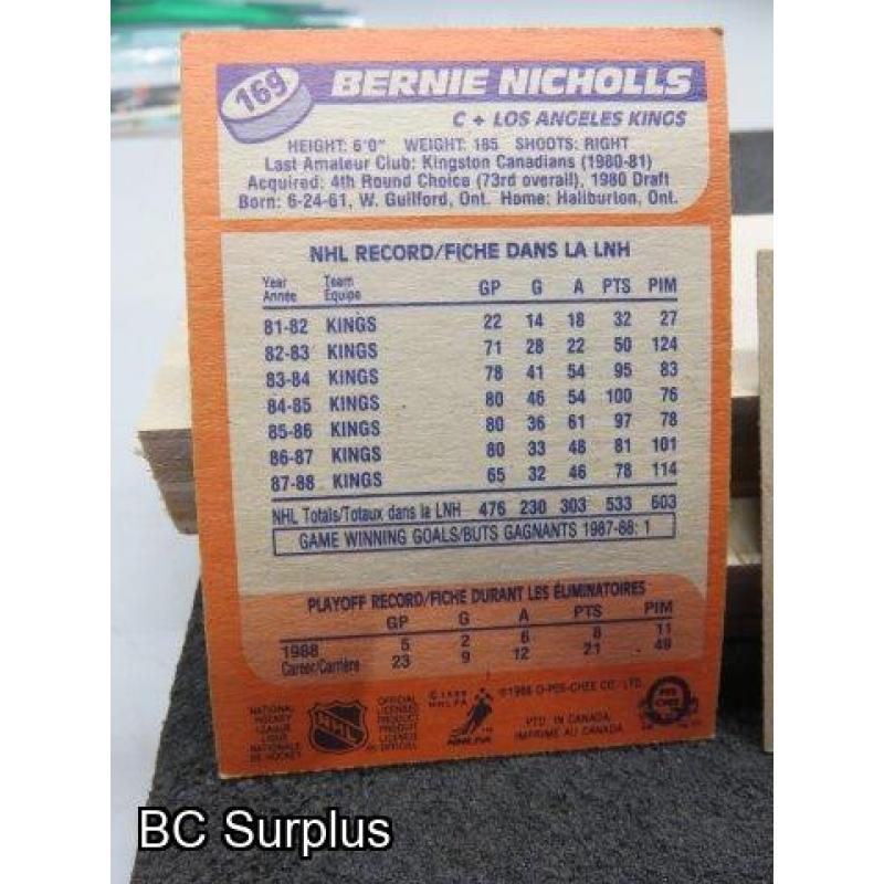 Q-13: Autographed Bernie Nicholls Hockey Cards – 4 Items