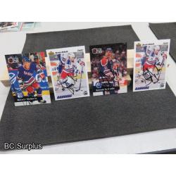 Q-14: Autographed Bernie Nicholls Hockey Cards – 4 Items