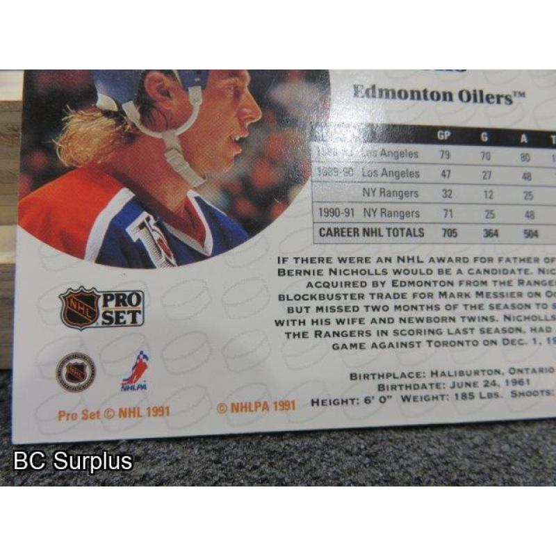 Q-14: Autographed Bernie Nicholls Hockey Cards – 4 Items