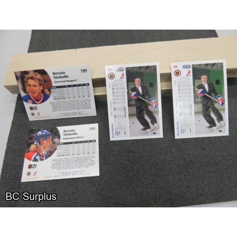 Q-14: Autographed Bernie Nicholls Hockey Cards – 4 Items