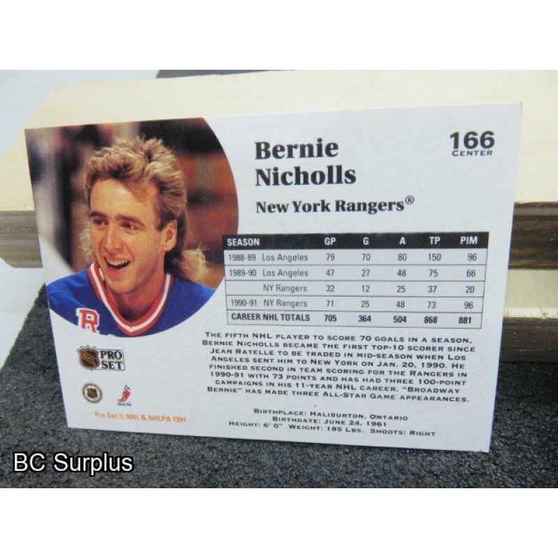 Q-14: Autographed Bernie Nicholls Hockey Cards – 4 Items