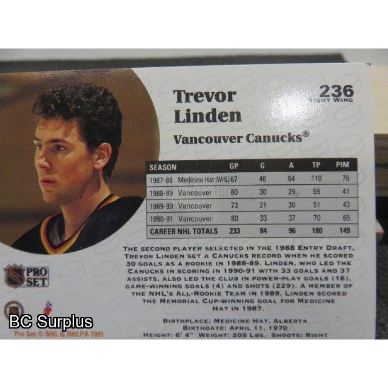 Q-2: Autographed Trevor Linden Hockey Cards – 1991 – 2 Items