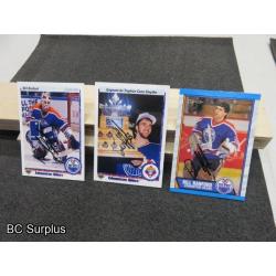 Q-6: Autographed Bill Ranford Hockey Cards – 3 Items