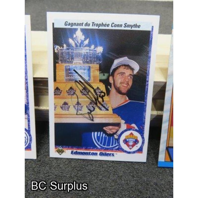 Q-6: Autographed Bill Ranford Hockey Cards – 3 Items