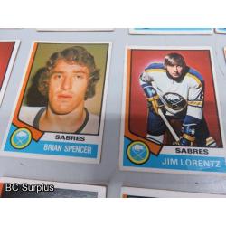 Q-49: Buffalo & Detroit Hockey Cards – 1972 to 1974 – 29 Items