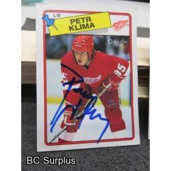 Q-7: Autographed Damphousse & Klima Hockey Cards – 3 Items