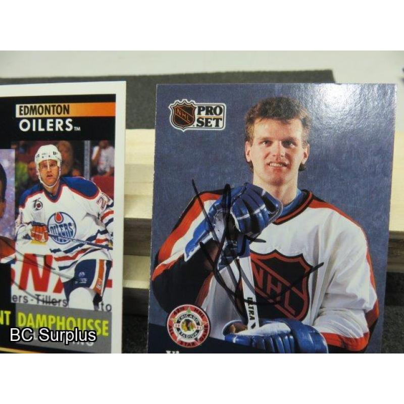 Q-7: Autographed Damphousse & Klima Hockey Cards – 3 Items