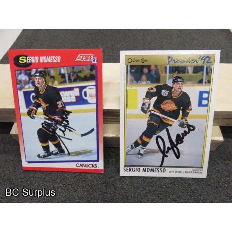 Q-9: Autographed Sergio Memesso Hockey Cards – 2 Items