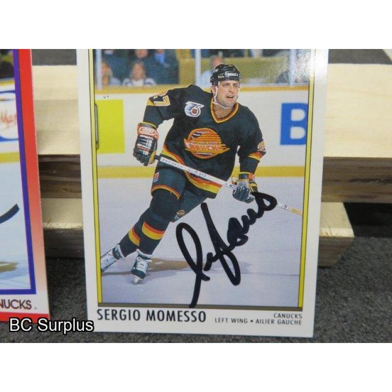 Q-9: Autographed Sergio Memesso Hockey Cards – 2 Items