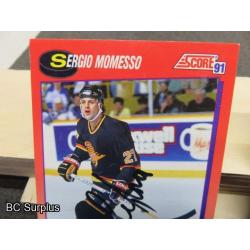 Q-9: Autographed Sergio Memesso Hockey Cards – 2 Items