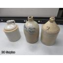 Q-68: Clay Crock Jugs – 1 Gallon – 3 Items