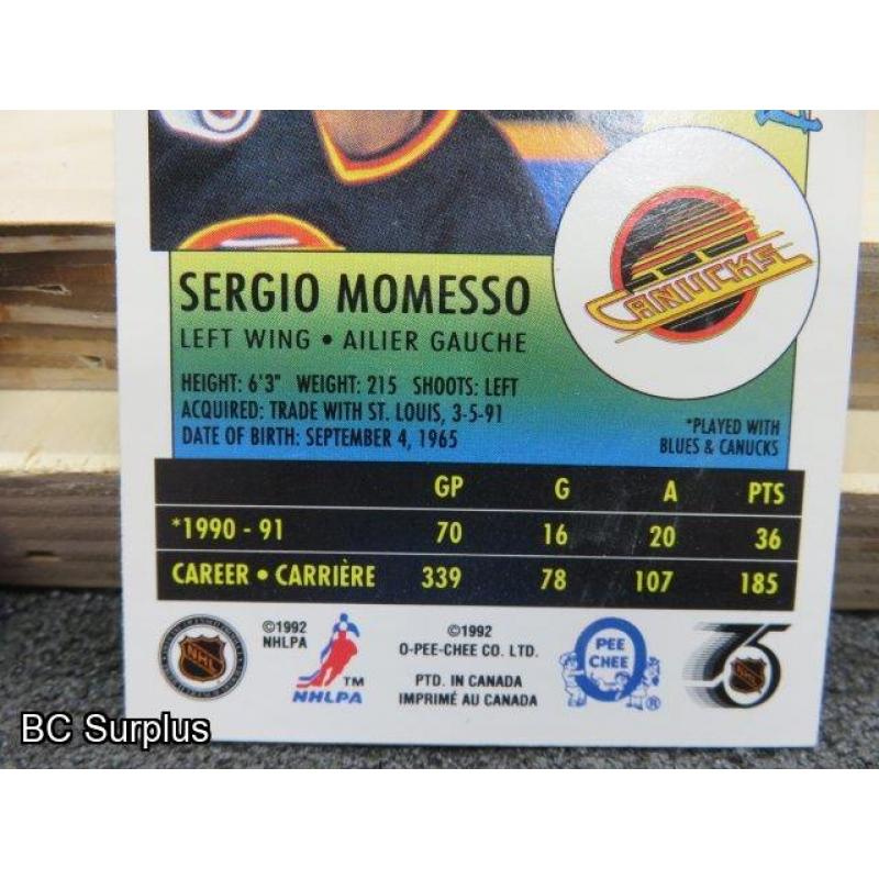 Q-9: Autographed Sergio Memesso Hockey Cards – 2 Items