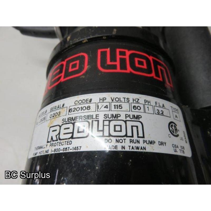 Q-119: Red Lion Submersible Pump with Float Switch