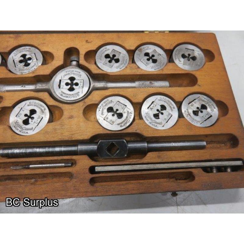 Q-129: Little Giant Tap & Die Set – Wooden Case – Vintage