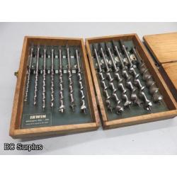 Q-130: Irwin & Cifall Wood Auger Drill Bits – 2 Sets – Vintage