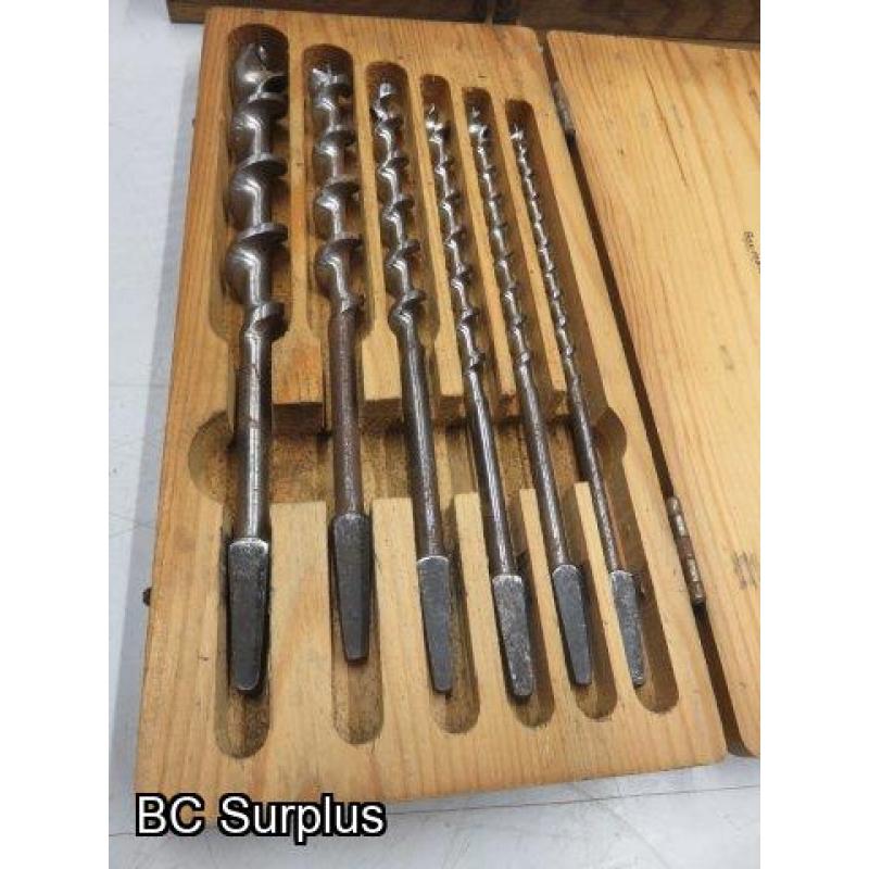 Q-130: Irwin & Cifall Wood Auger Drill Bits – 2 Sets – Vintage