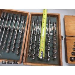 Q-130: Irwin & Cifall Wood Auger Drill Bits – 2 Sets – Vintage