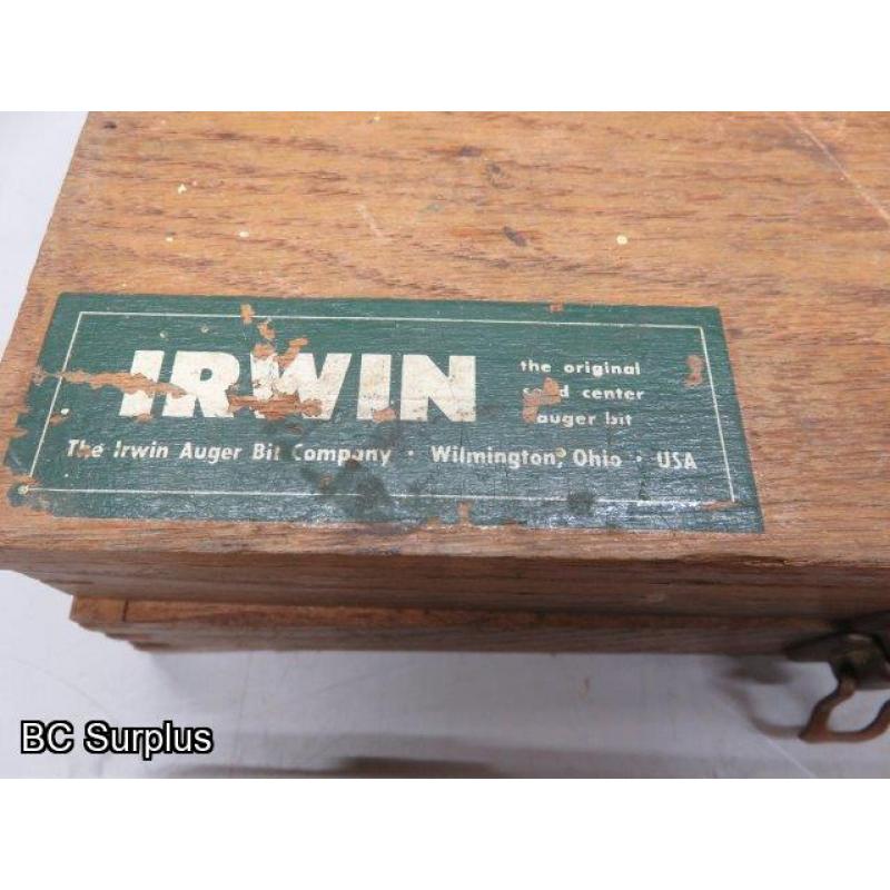 Q-130: Irwin & Cifall Wood Auger Drill Bits – 2 Sets – Vintage