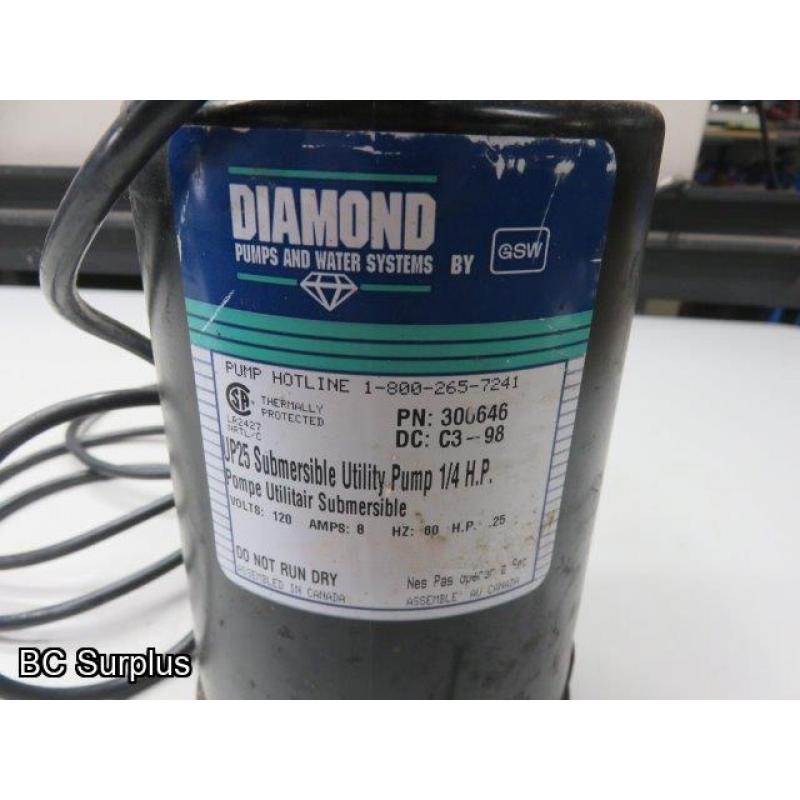 Q-118: Diamond 1/4hp Submersible Pump