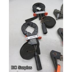 Q-157: Bar Clamps; Tape Measure; Strap Clamps – 1 Lot