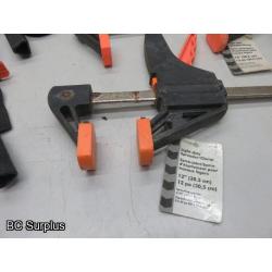 Q-157: Bar Clamps; Tape Measure; Strap Clamps – 1 Lot