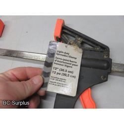 Q-157: Bar Clamps; Tape Measure; Strap Clamps – 1 Lot