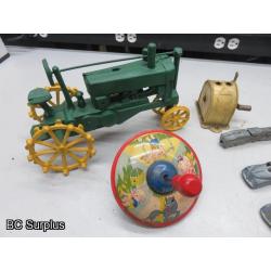 Q-179: Vintage Tin Toys – Various Brands – 12 Items