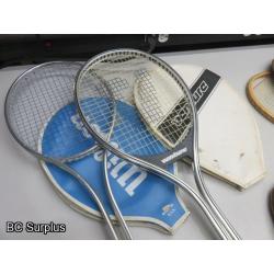 Q-184: Tennis; Badminton & Ping-Pong Rackets – 11 Items