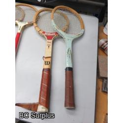 Q-184: Tennis; Badminton & Ping-Pong Rackets – 11 Items