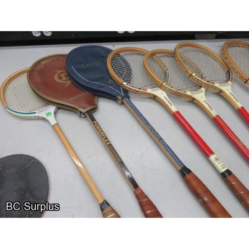 Q-184: Tennis; Badminton & Ping-Pong Rackets – 11 Items