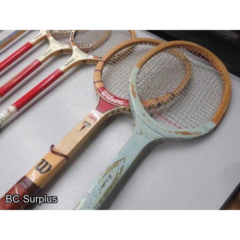 Q-184: Tennis; Badminton & Ping-Pong Rackets – 11 Items