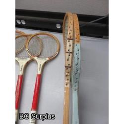 Q-184: Tennis; Badminton & Ping-Pong Rackets – 11 Items