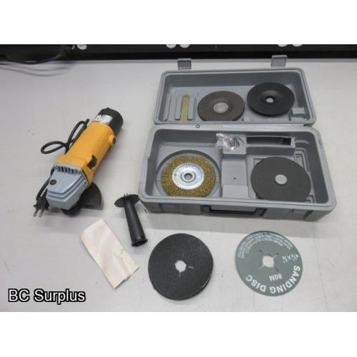 Q-139: Electric Side Grinder Kit in Plastic Case – Unused