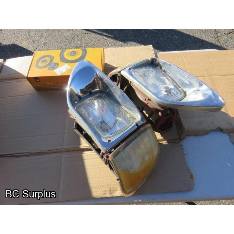 Q-222: International Headlights; Chain Holder; Speakers – 1 Lot