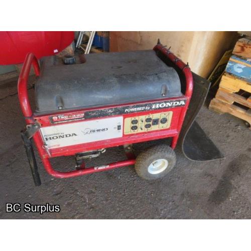 Q-219: Powermate Honda Portable Generator – 6750 Watts