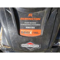 Q-262: Remington 140cc Rear Bag Mower