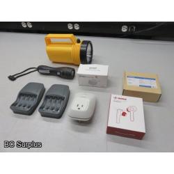 Q-276: Smart Plugs; Ear Buds; Battery Chargers – 1 Lot